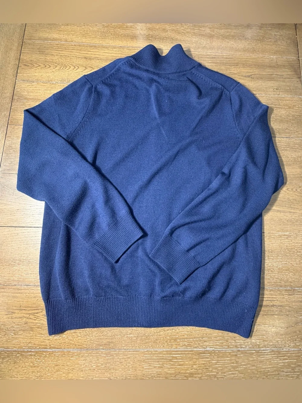 J. Crew Men’s Large Navy Full-Zip Merino Wool Cardigan Sweater